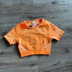 Gymshark ultra seamless crop top orange